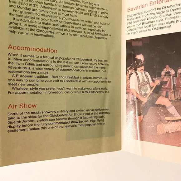Vintage 1985 Oktoberfest Kitchener Waterloo Canada Brochure Pamphlet - Picture 11 of 11